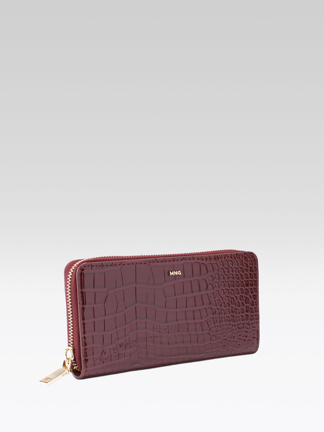 Animal Textured Zip Around Wallet
