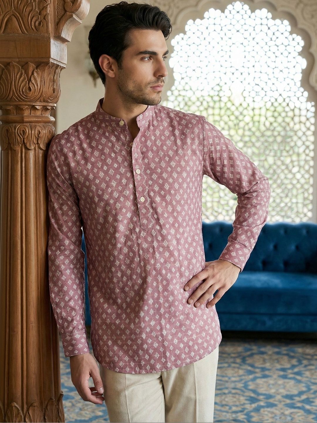 Anouk Men Geometric Printed Kurta