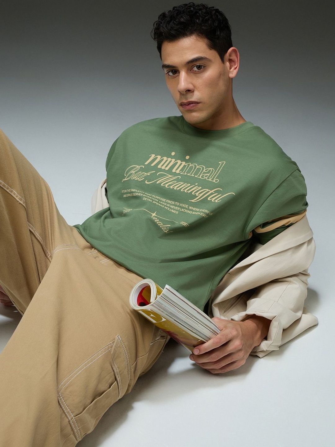 DILLINGER Mens Round Neck Half Sleeve Printed Oversized Fit Tshirt