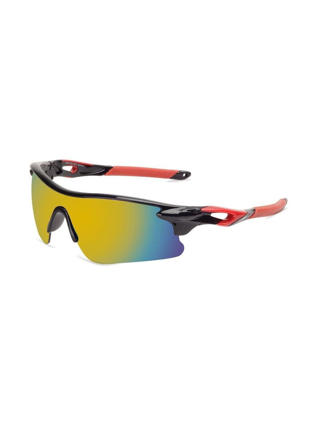 RICH CLUB Men Black Lens & Red Sports Sunglasses with