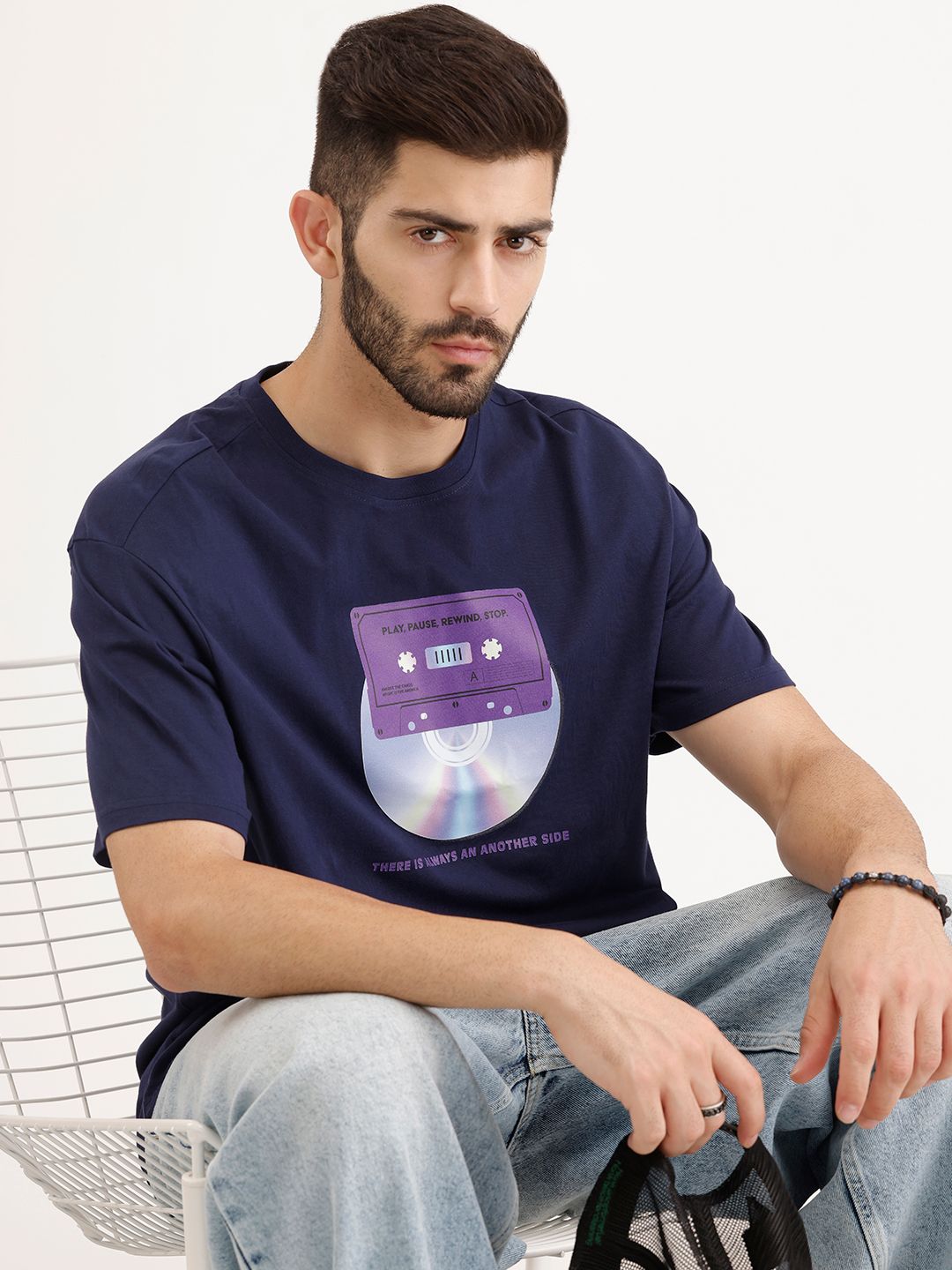 WROGN Graphic Printed Pure Cotton T-shirt
