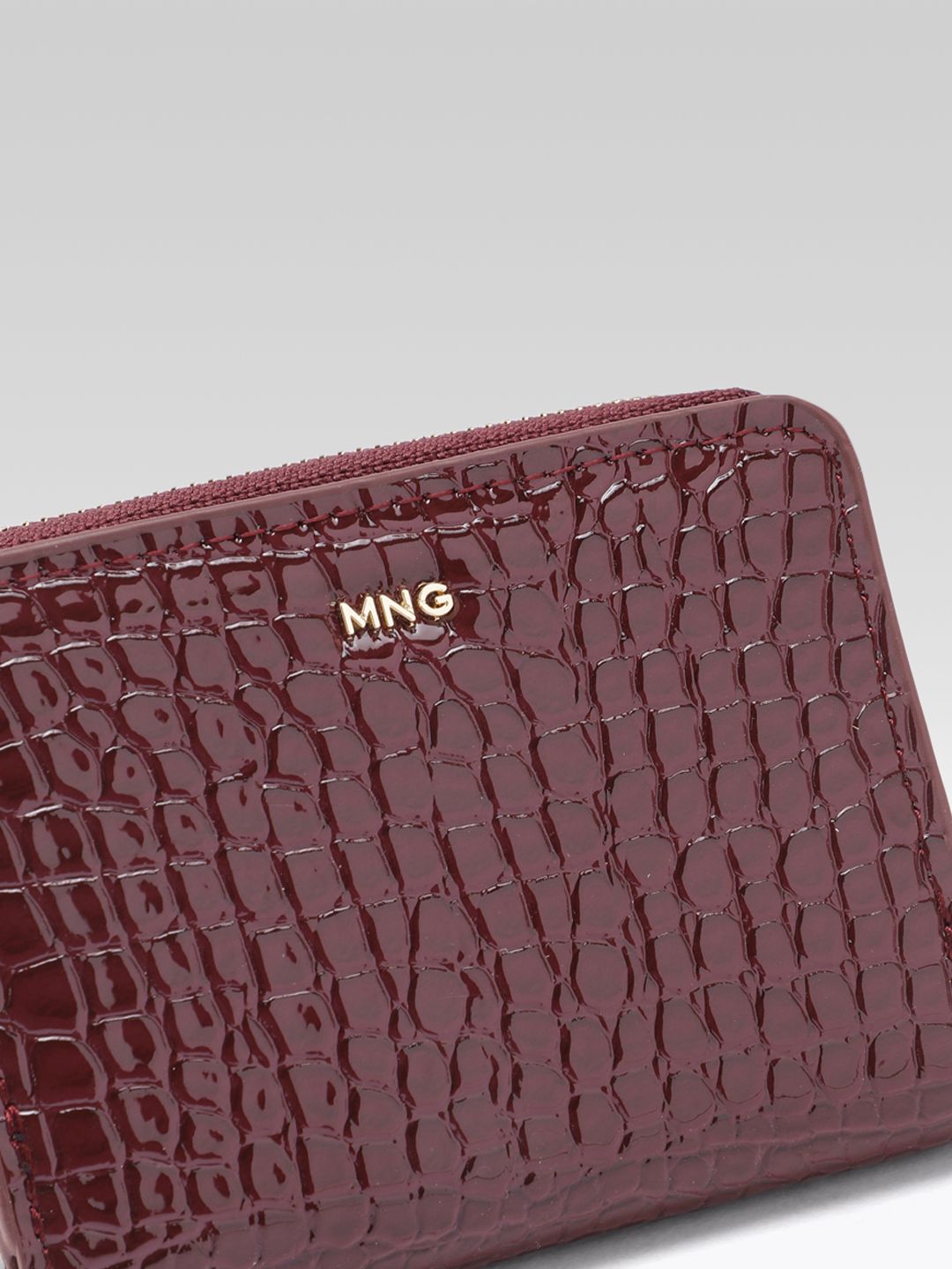 Animal Textured Zip Around Wallet