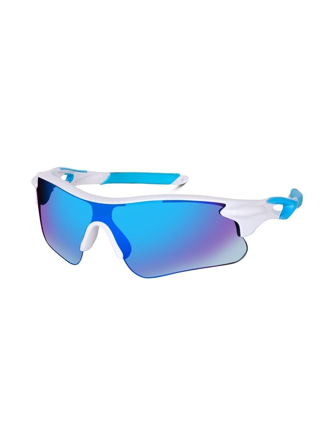 RICH CLUB Men Black Lens & White Sports Sunglasses with