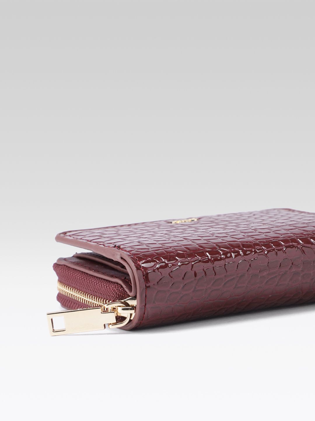 Animal Textured Zip Around Wallet