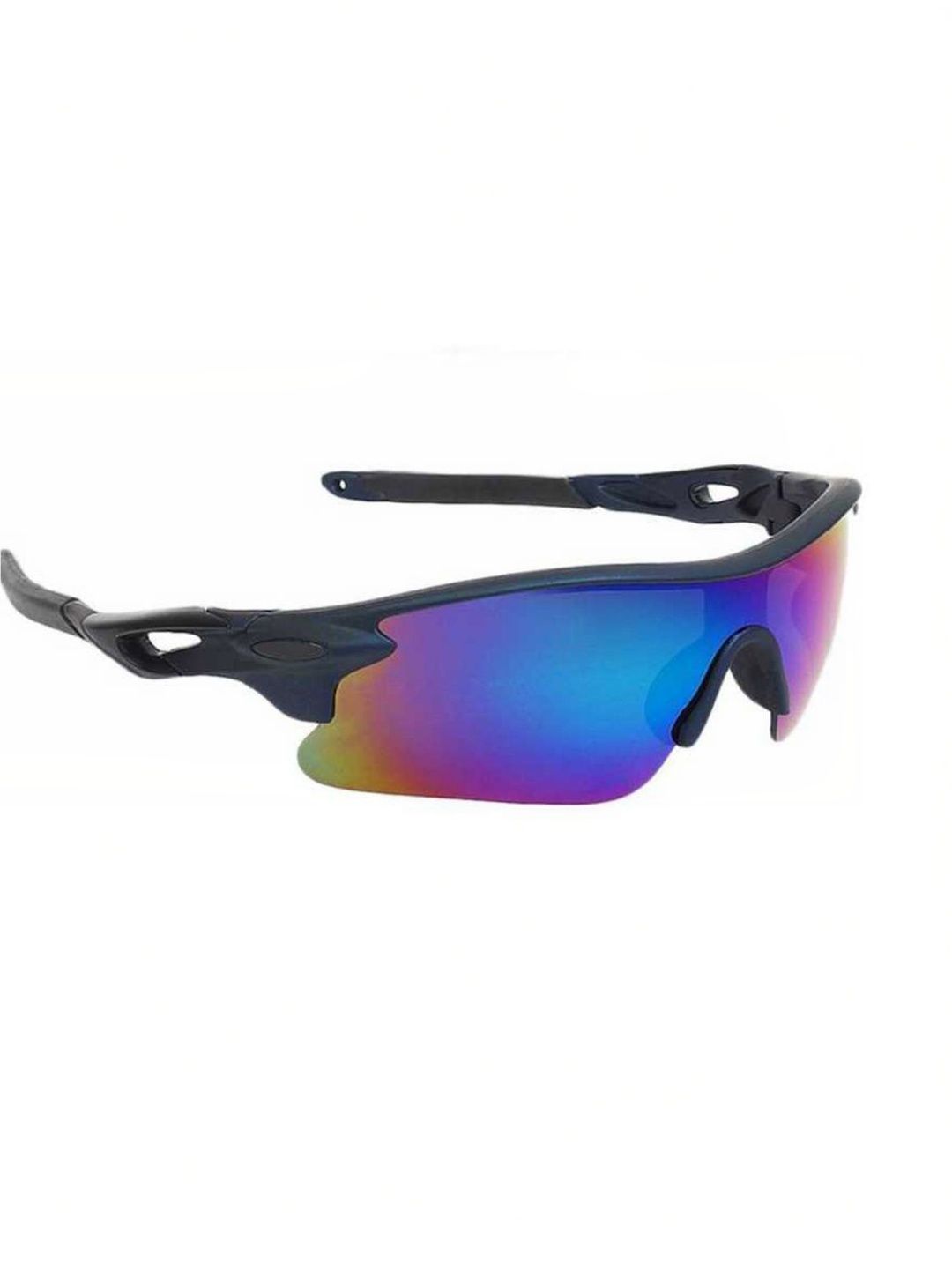 RICH CLUB Men Blue Lens & Black Sports Sunglasses with