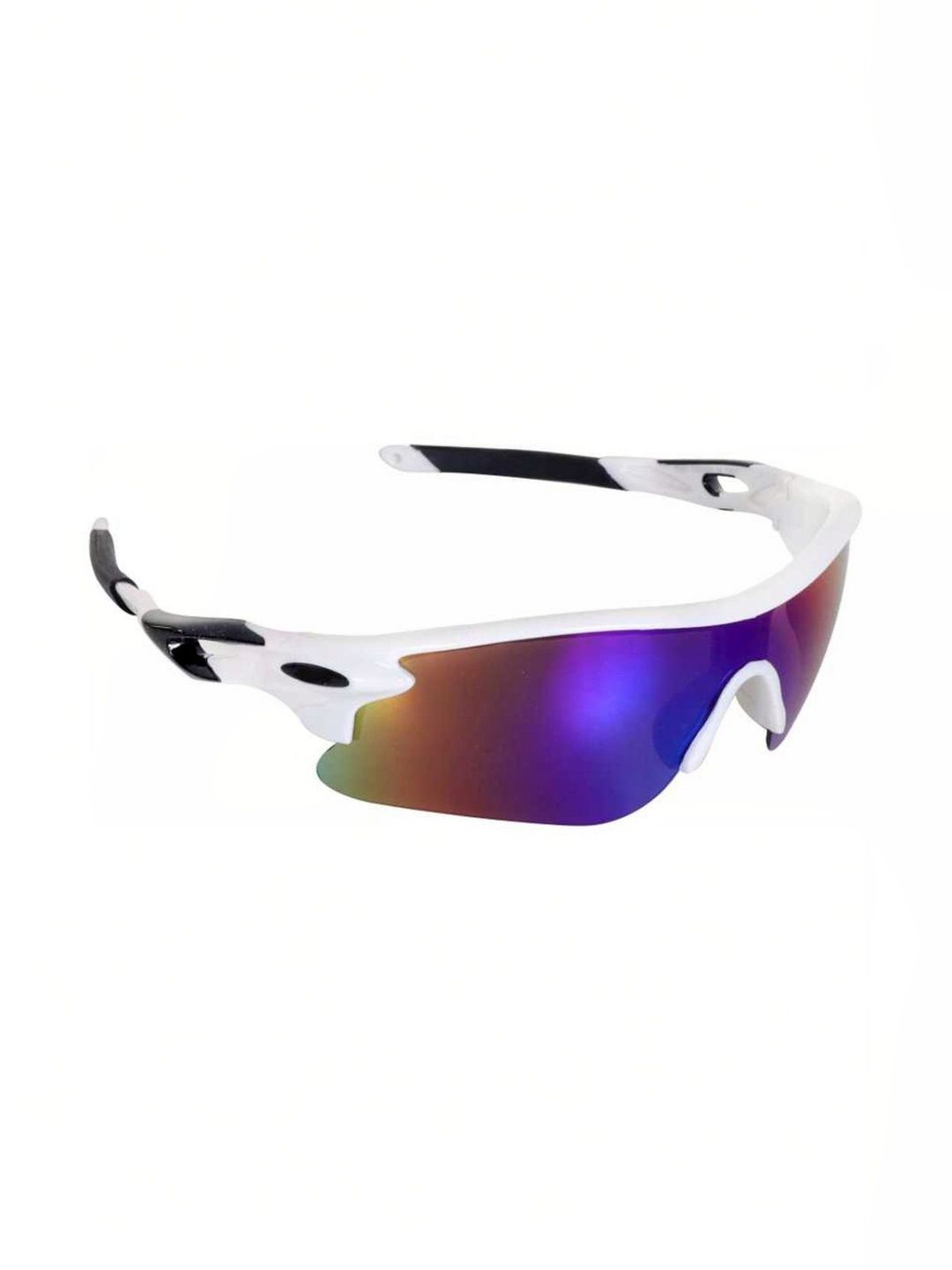 RICH CLUB Men Blue Lens & White Sports Sunglasses with