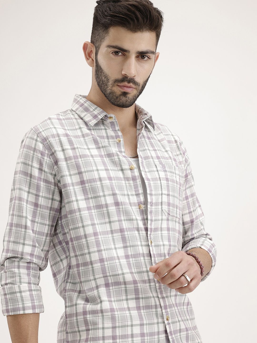 WROGN Pure Cotton Checked Casual Shirt