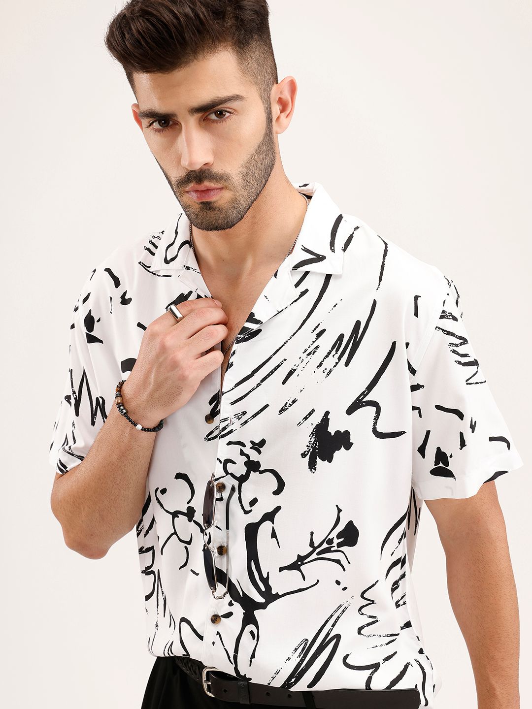 WROGN Abstract Printed Resort Fit Casual Shirt