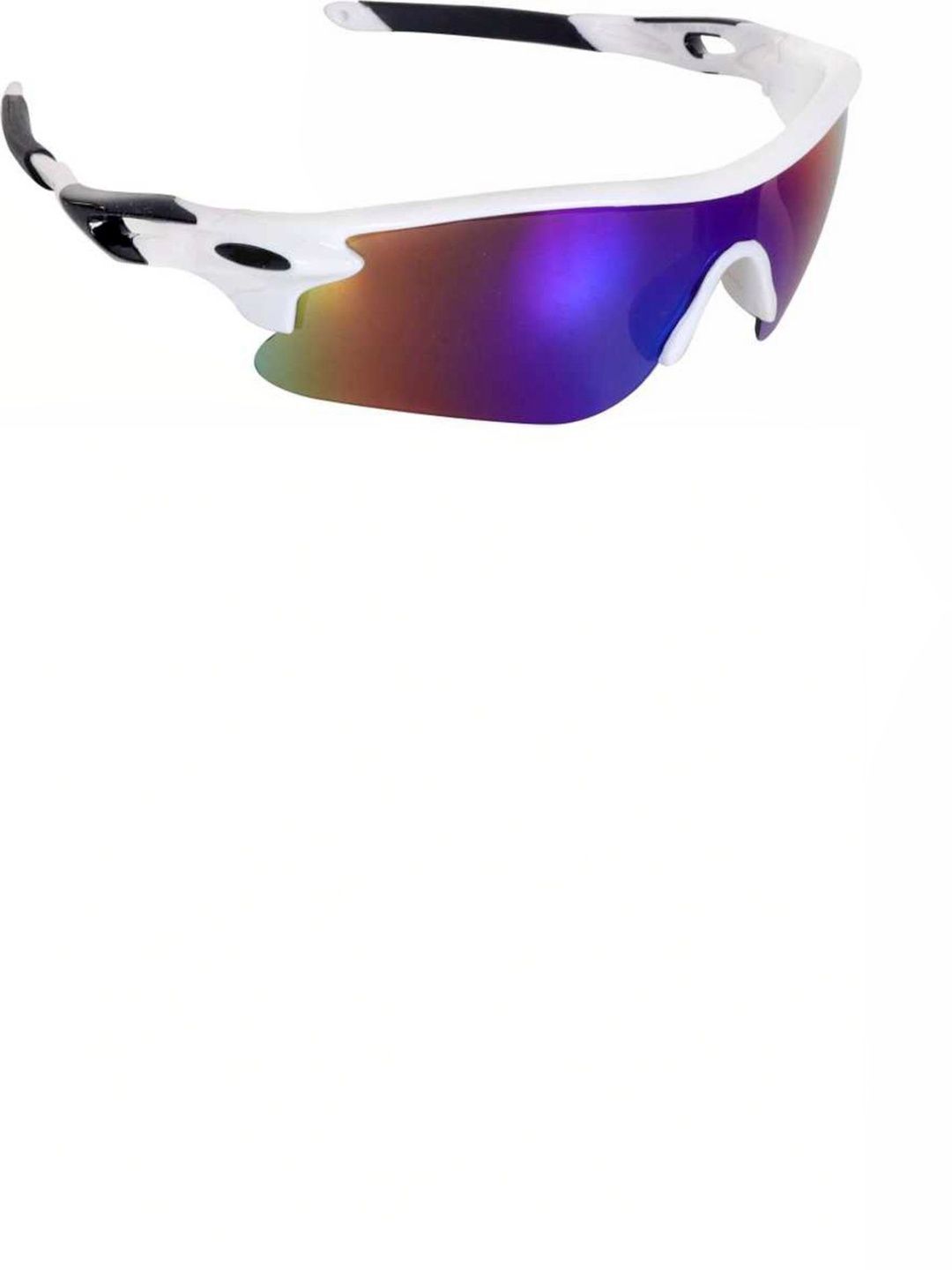 RICH CLUB Men Blue Lens & White Sports Sunglasses with