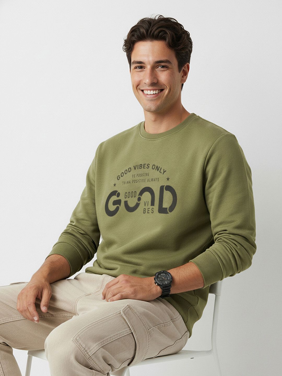 HERE&NOW HERE&NOW Printed Pure Cotton Sweatshirt