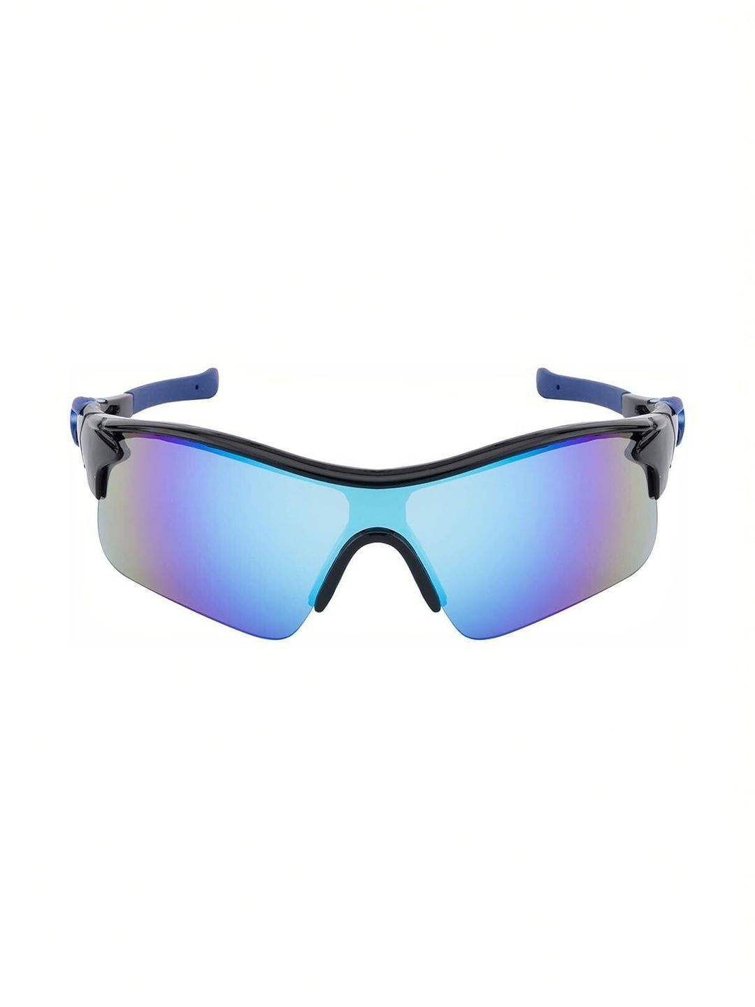 RICH CLUB Men Black Lens & Black Sports Sunglasses with