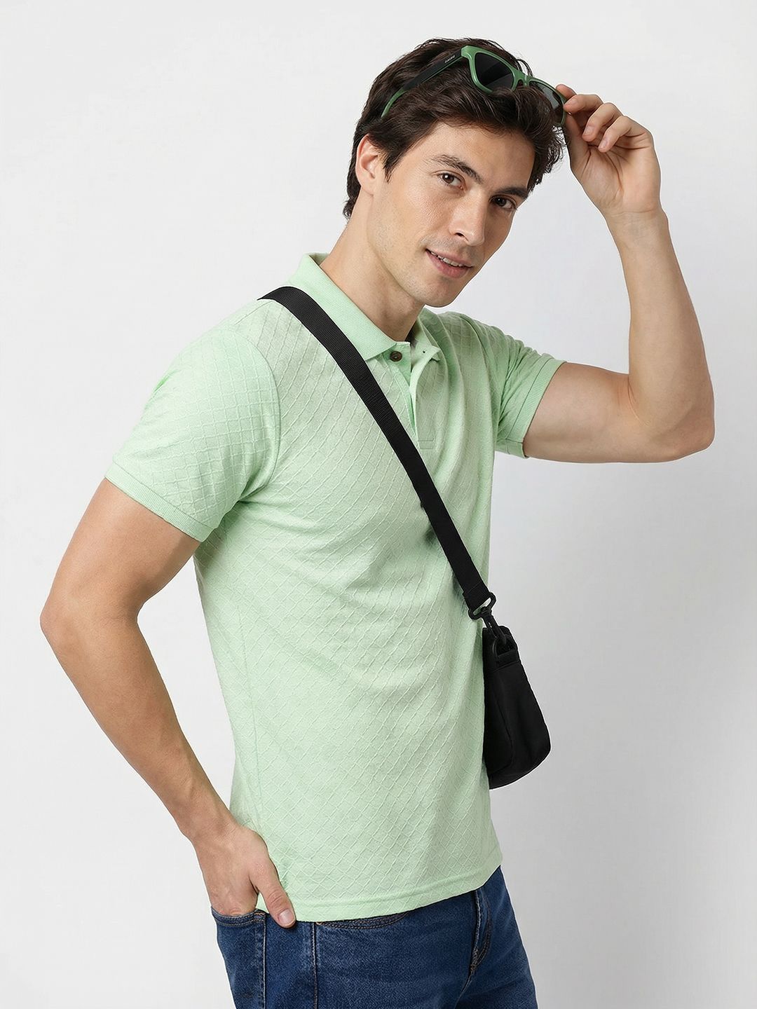Mast & Harbour Men Polo Collar T-shirt