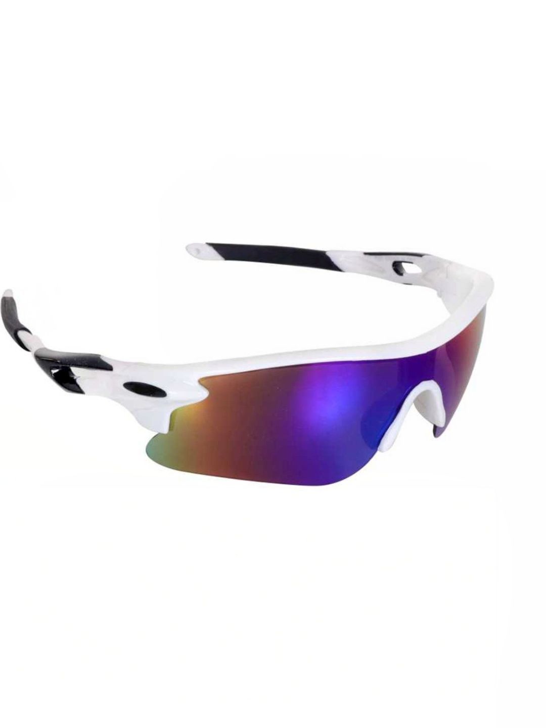 RICH CLUB Men Blue Lens & White Sports Sunglasses with