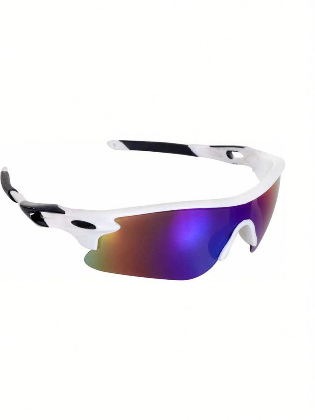RICH CLUB Men Blue Lens & White Sports Sunglasses with
