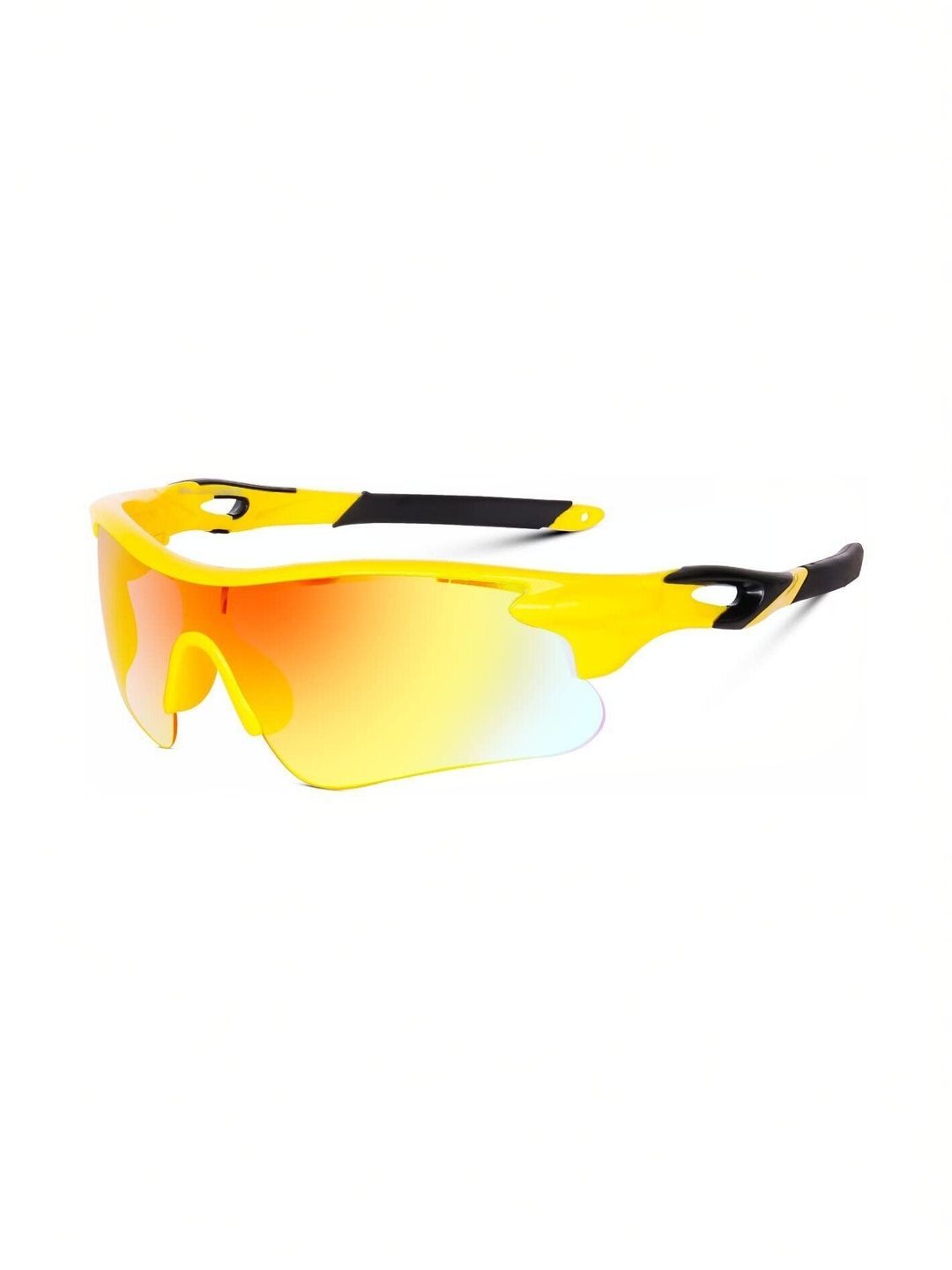 RICH CLUB Men Yellow Lens & Black Sports Sunglasses with