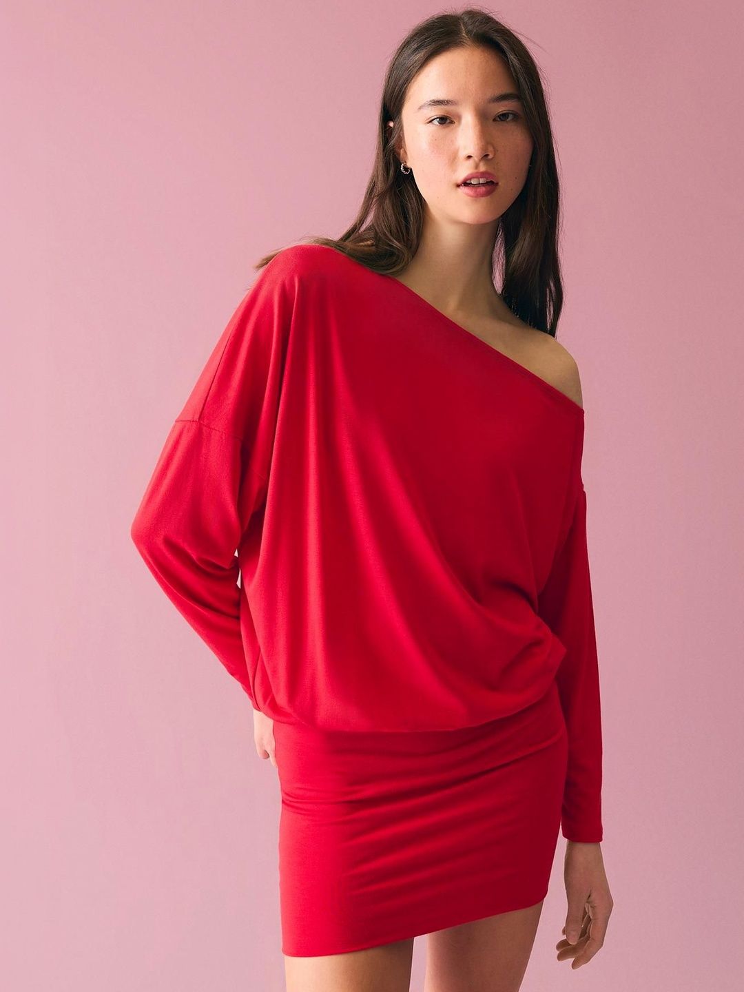 Long sleeve fitted skirt mini dress
