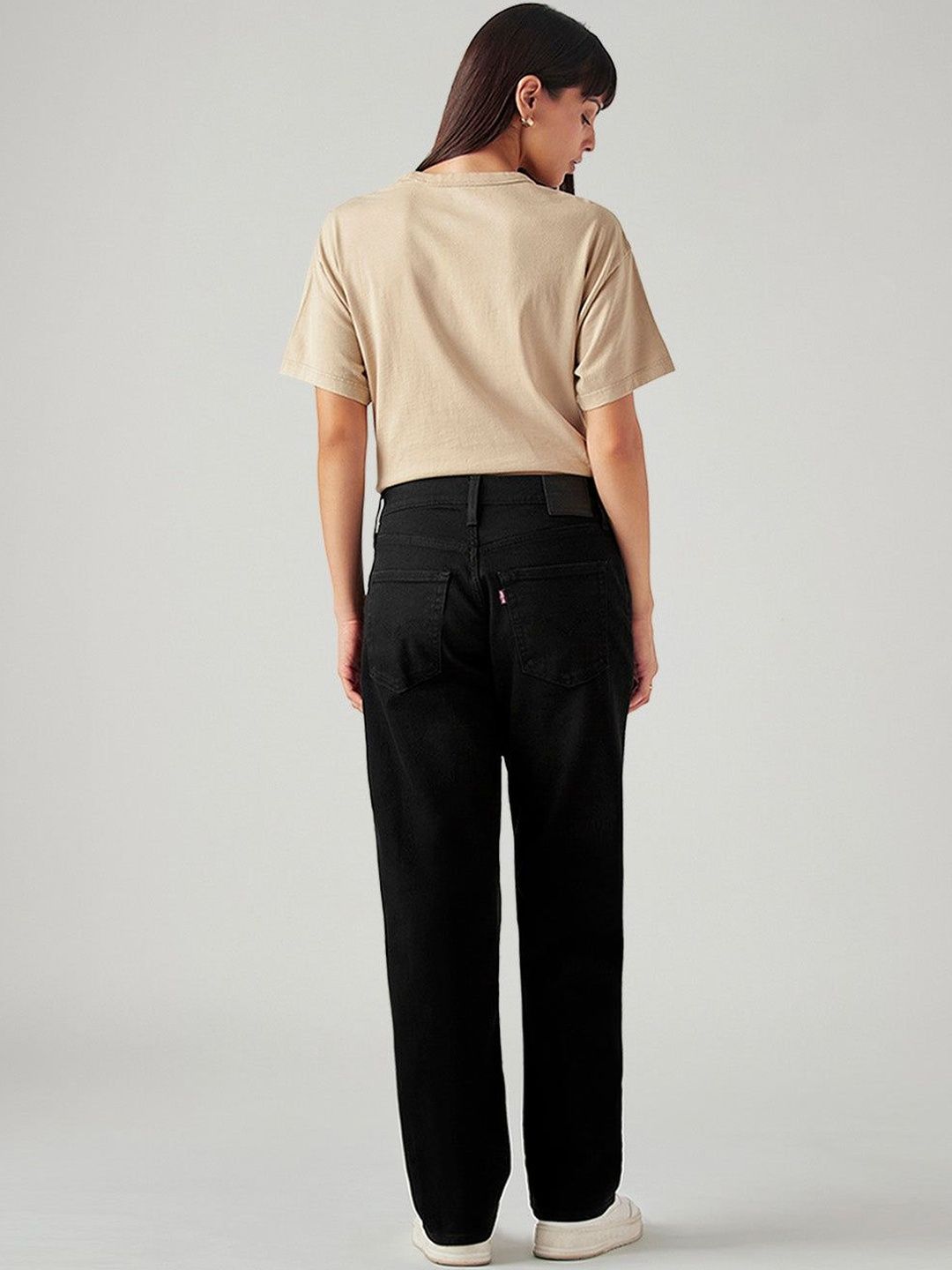 94 Black Baggy Fit Mid Rise Jeans