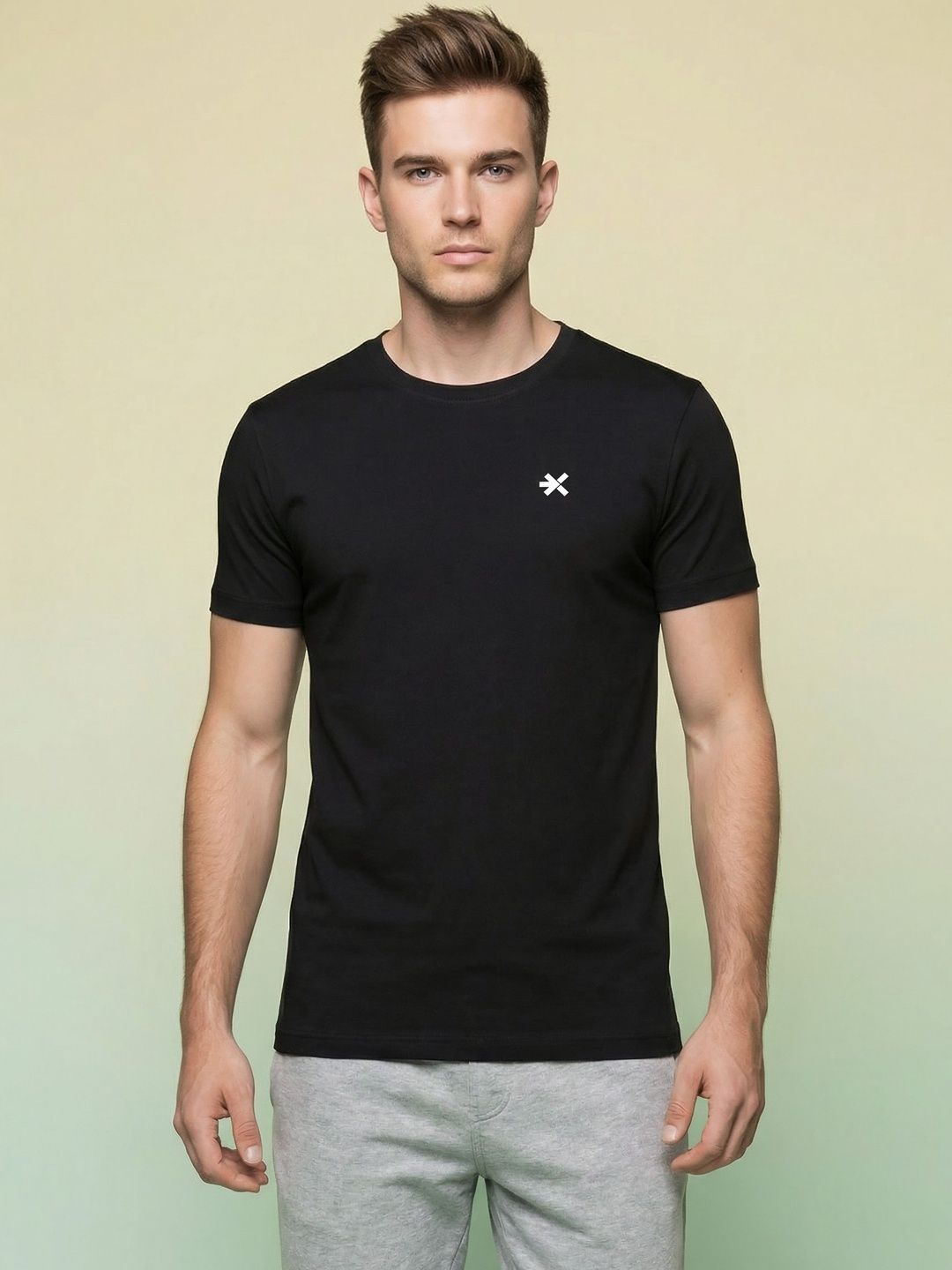 HRX by Hrithik Roshan Men Brand Logo Pure Cotton Blend T-shirt