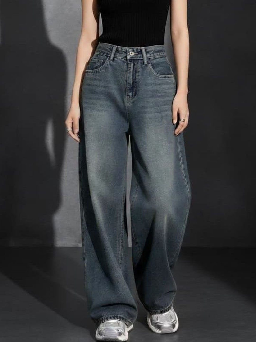 HUNTER & HAYES Women Wide Leg High-Rise Light Fade Non Stretchable Jeans