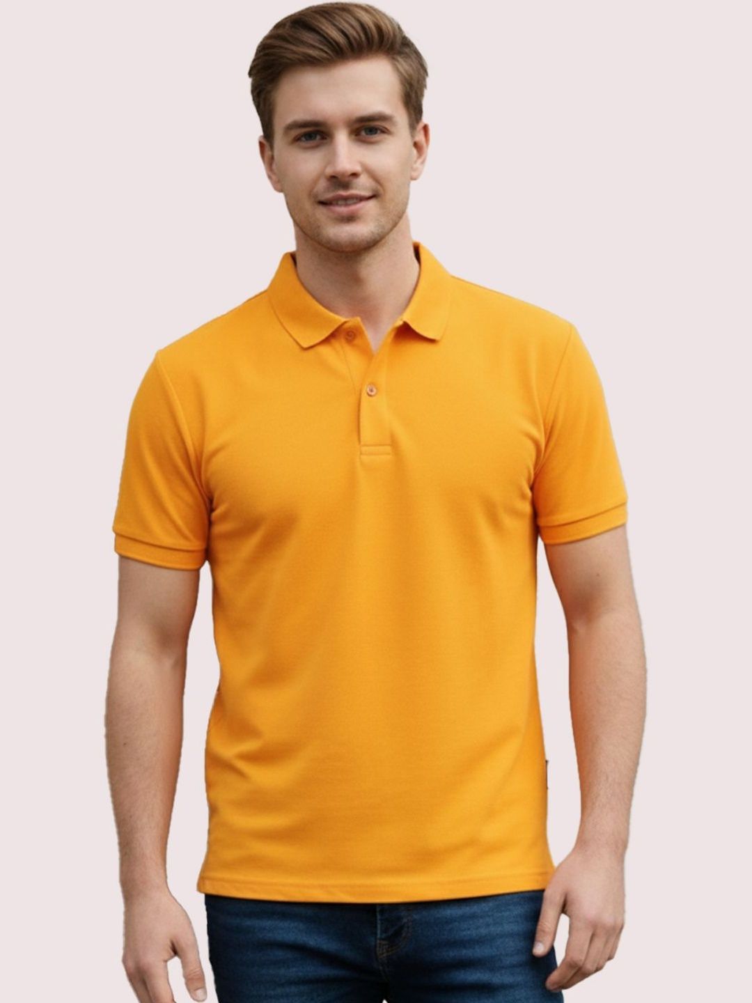 Greylongg Men Polo Collar T-shirt