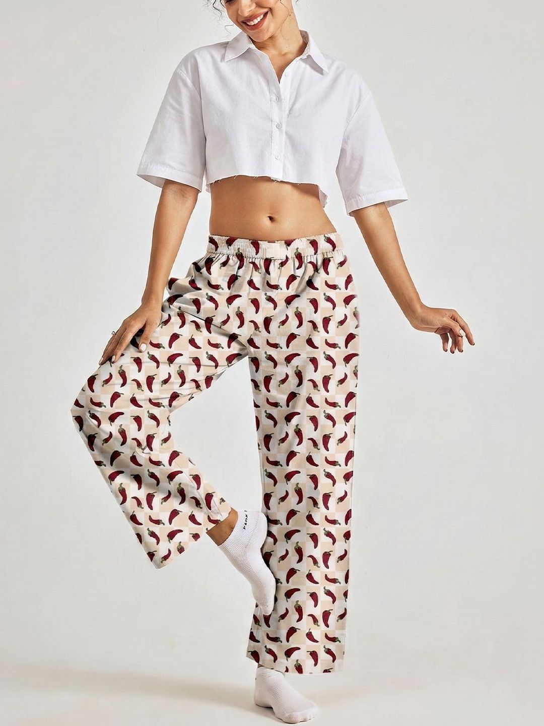 Printed Mid Rise Lounge Pants Pepe Jeans Printed Mid Rise Lounge Pants