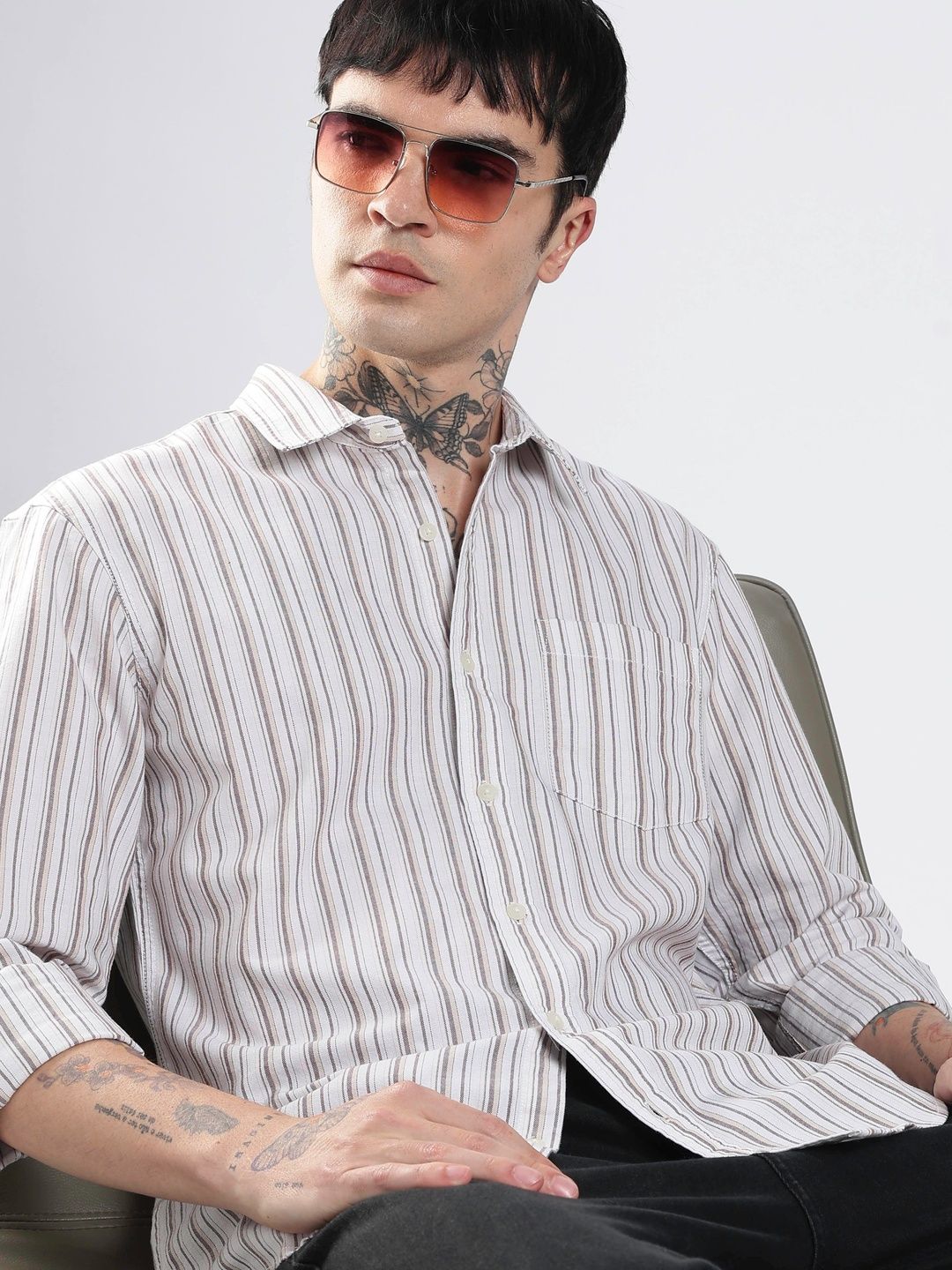 HERE&NOW Men Striped Casual Shirt