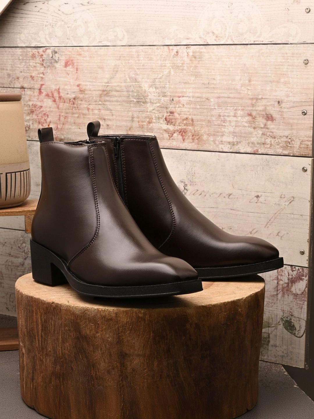 Buy The Roadster Lifestyle Co Men Square Toe Zip Chelsea Boots