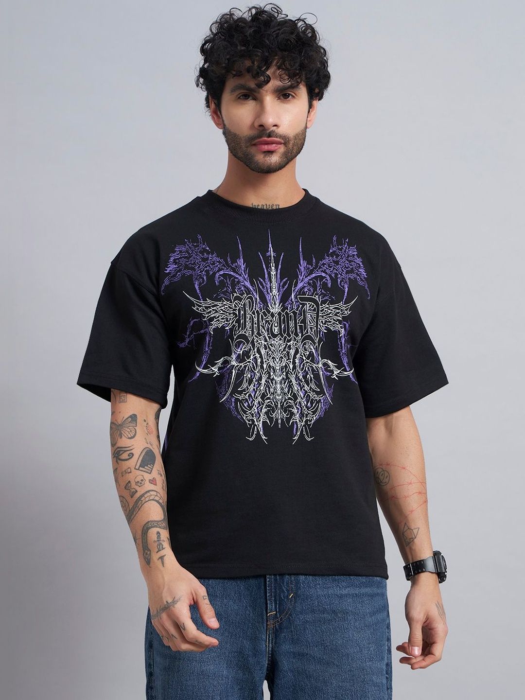 ZEN1 FASHION Men Oversized Graphic T-shirt