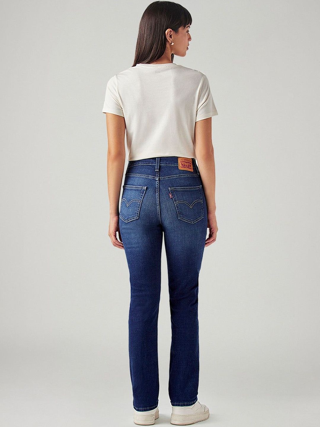 724 Dark-Blue Slim Straight Fit High Rise Jeans