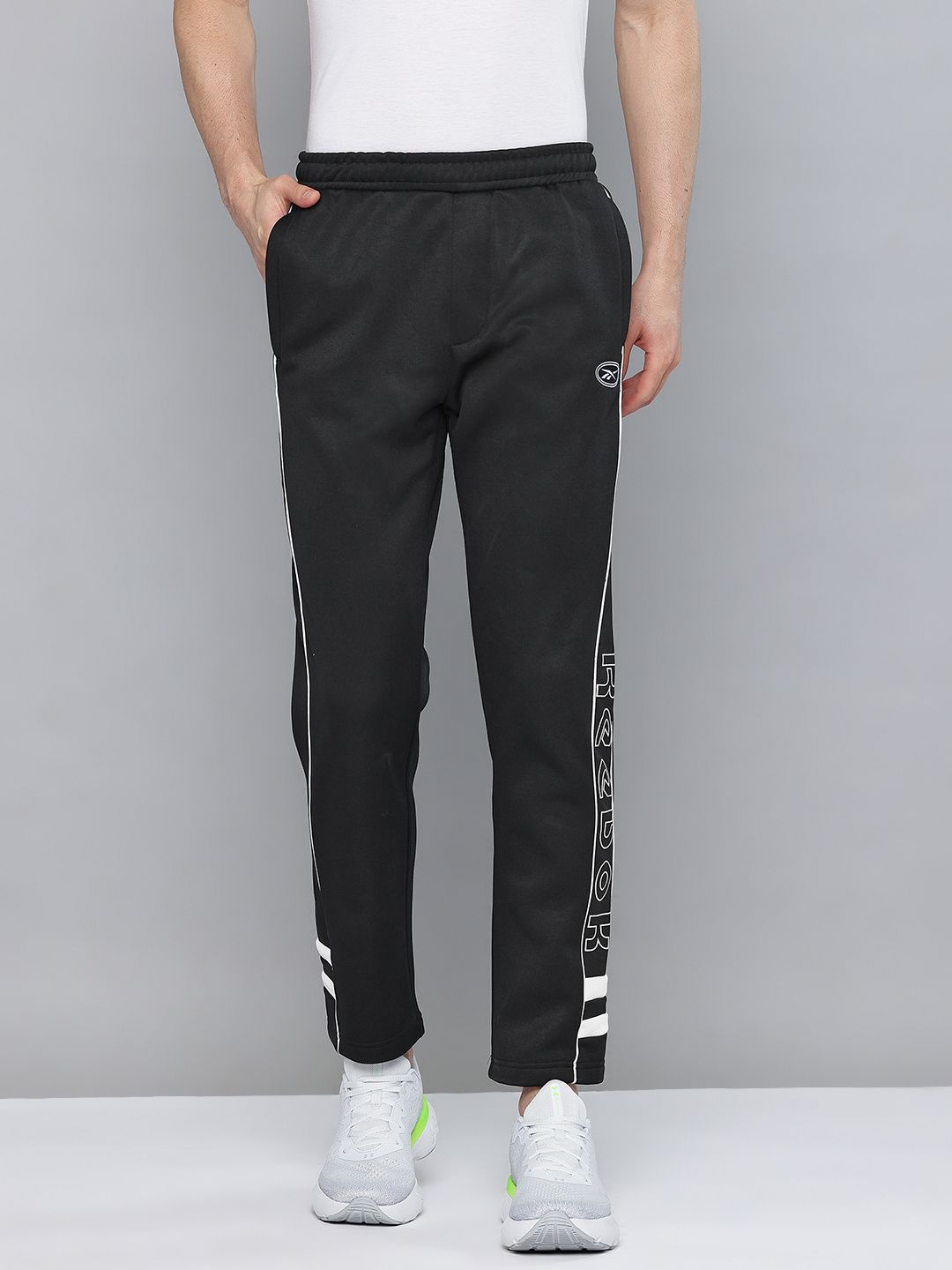 Reebok Men Regular Fit Typography Track Pants