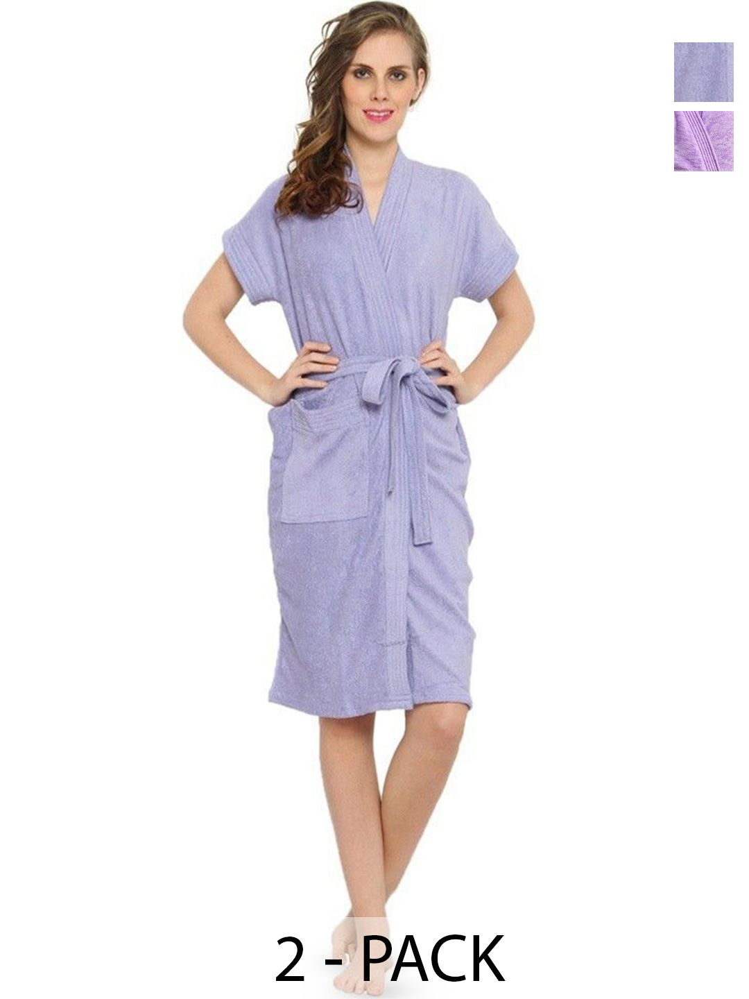 FeelBlue Pack Of 2 Shawl Collar Bath Robe