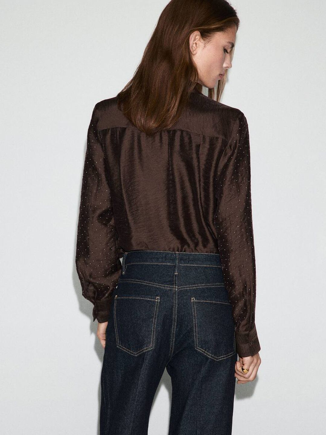 Rhinestone Embellished Casual Shirt