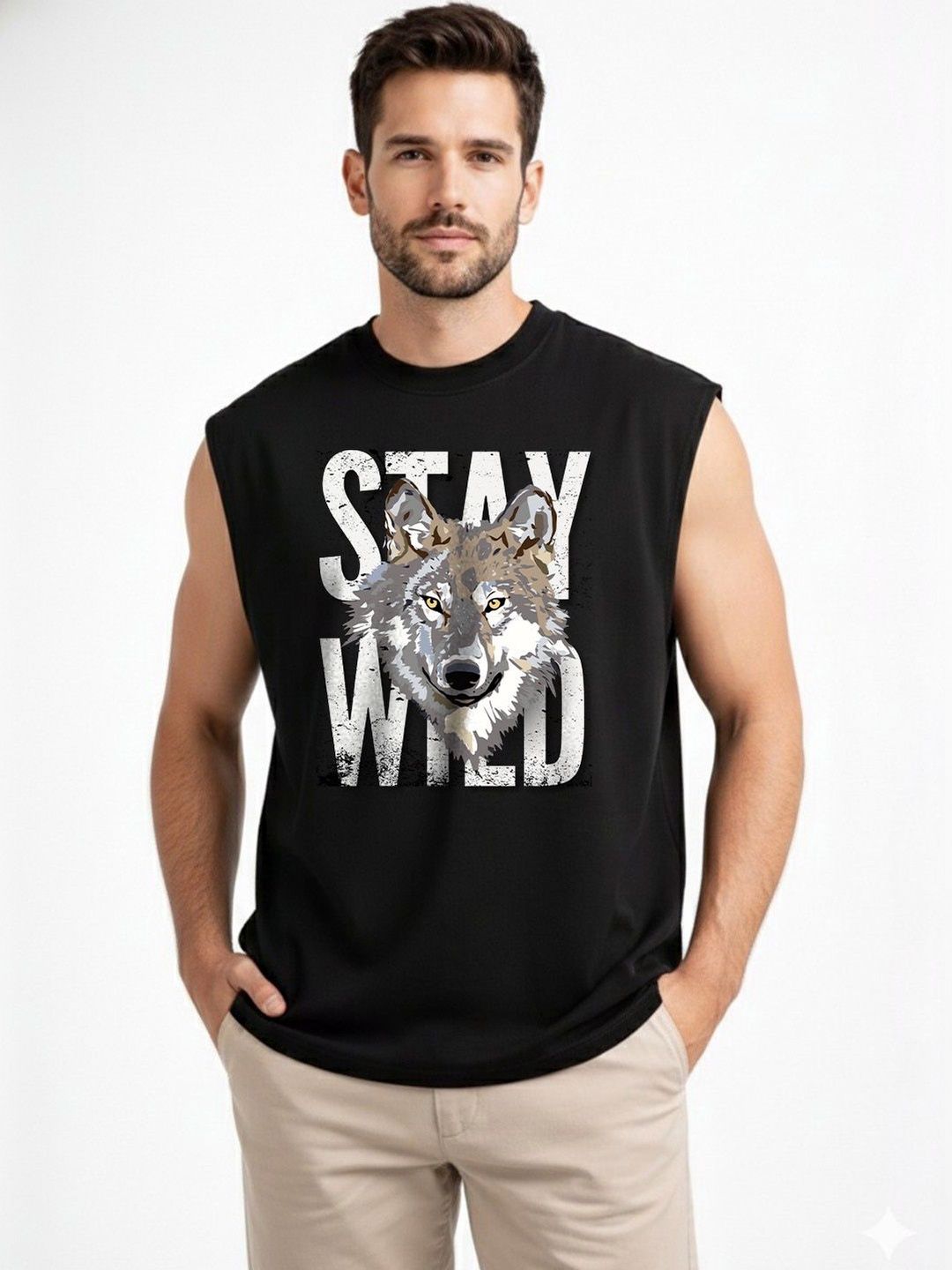 Organic Chics Printed Cotton Gym Vest