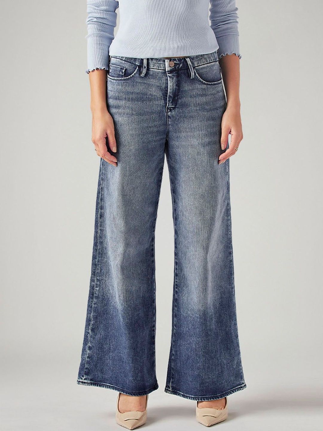 318 Blue Bootcut Fit Mid Rise Redloop Jeans