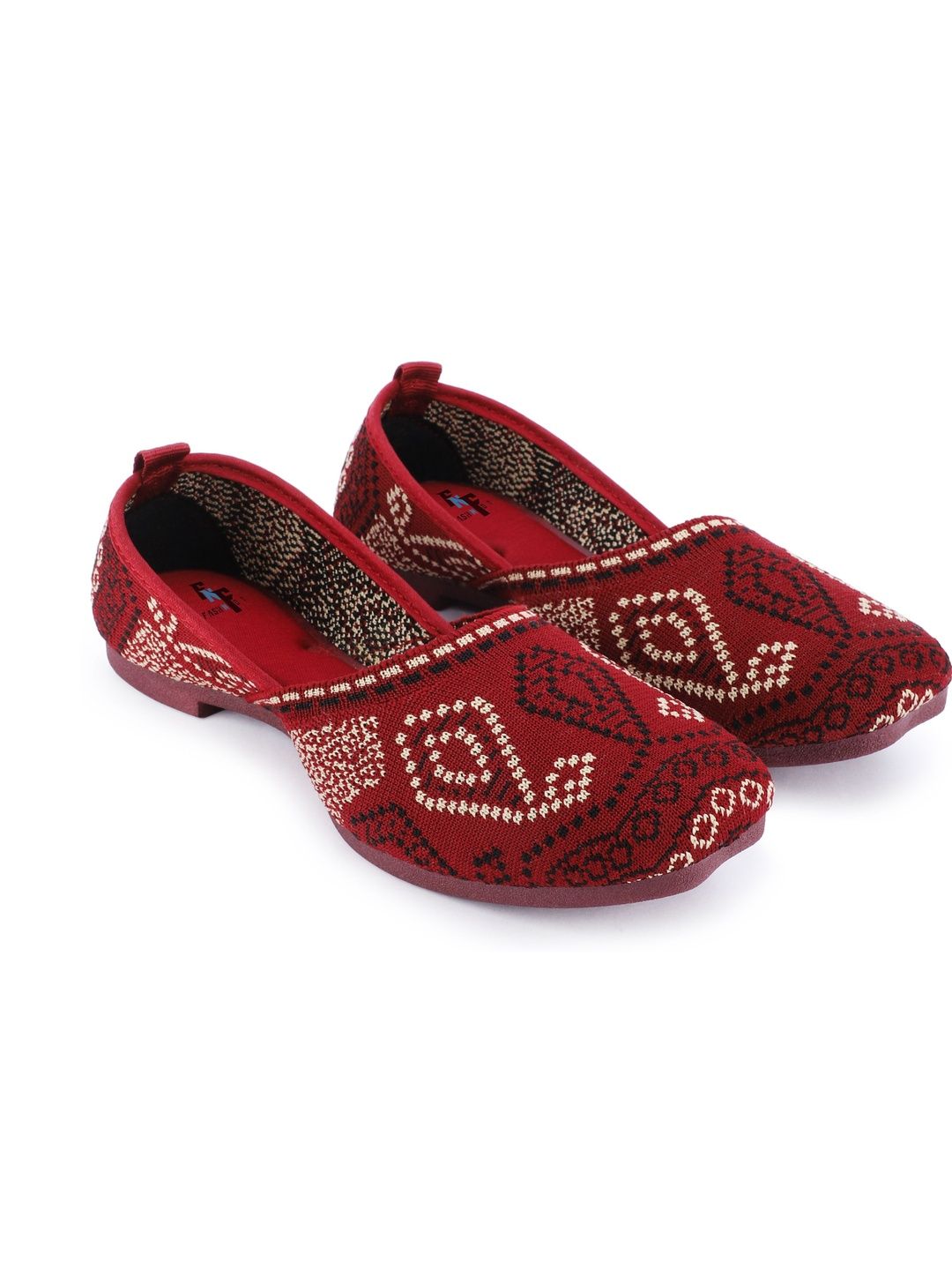 FASH N FOOT Women Woven Design Mojaris