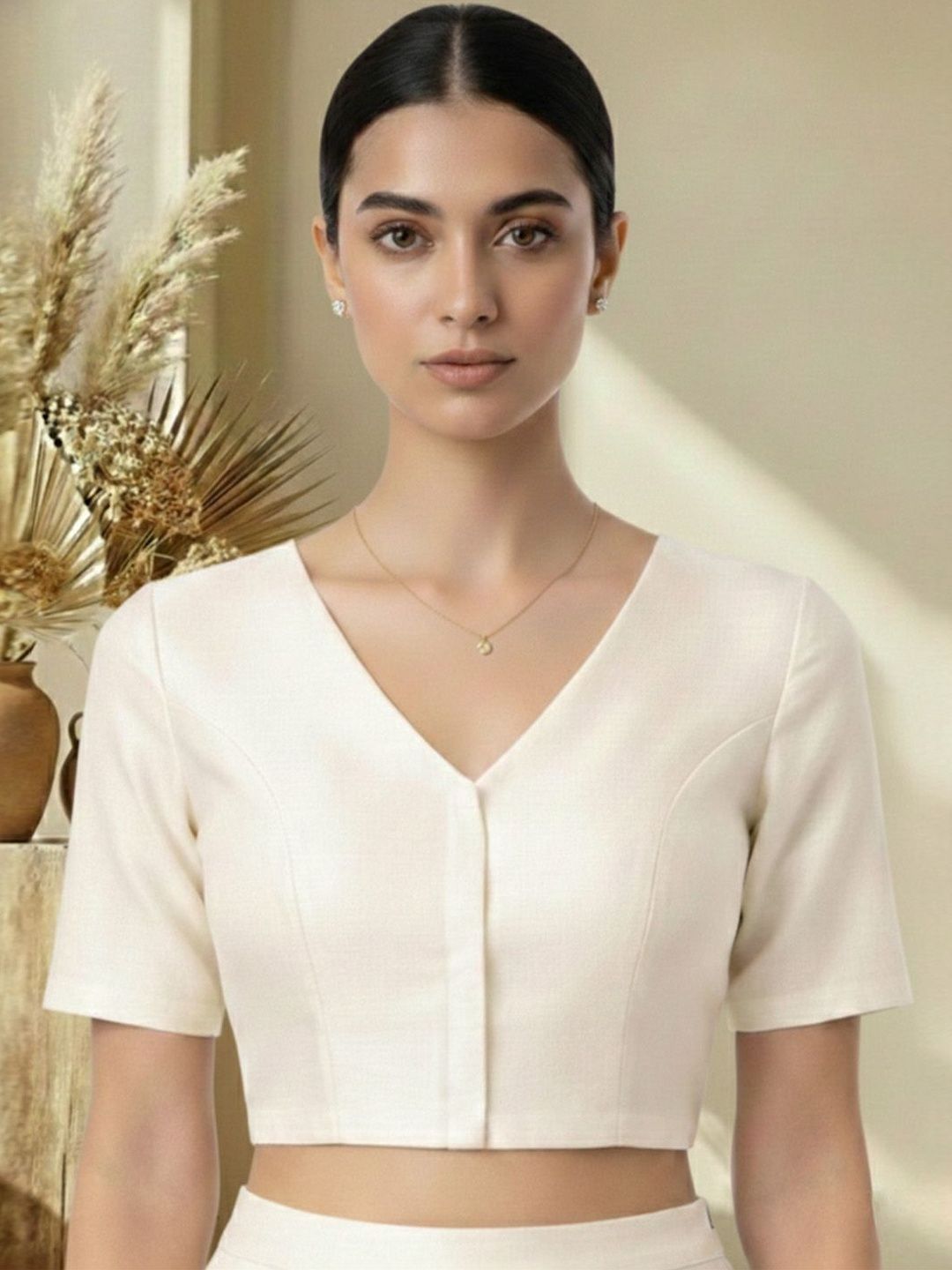 Thevasa Dupion Blend Solid Saree Blouse