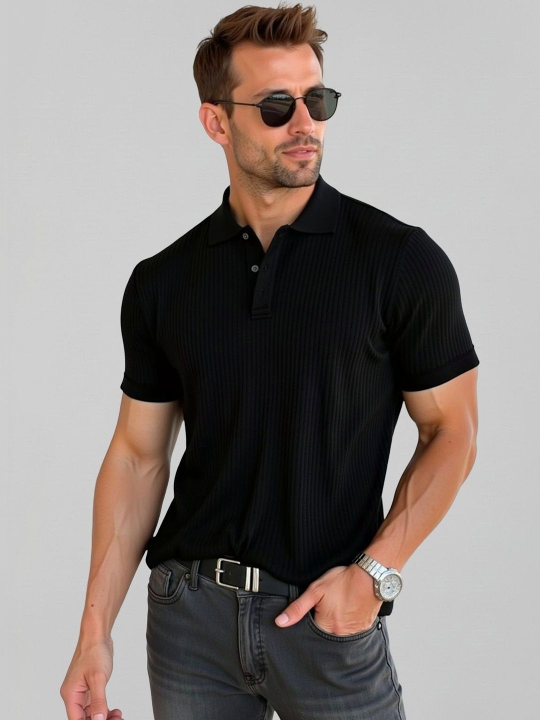 Fashion And Youth Men Polo Collar T-shirt