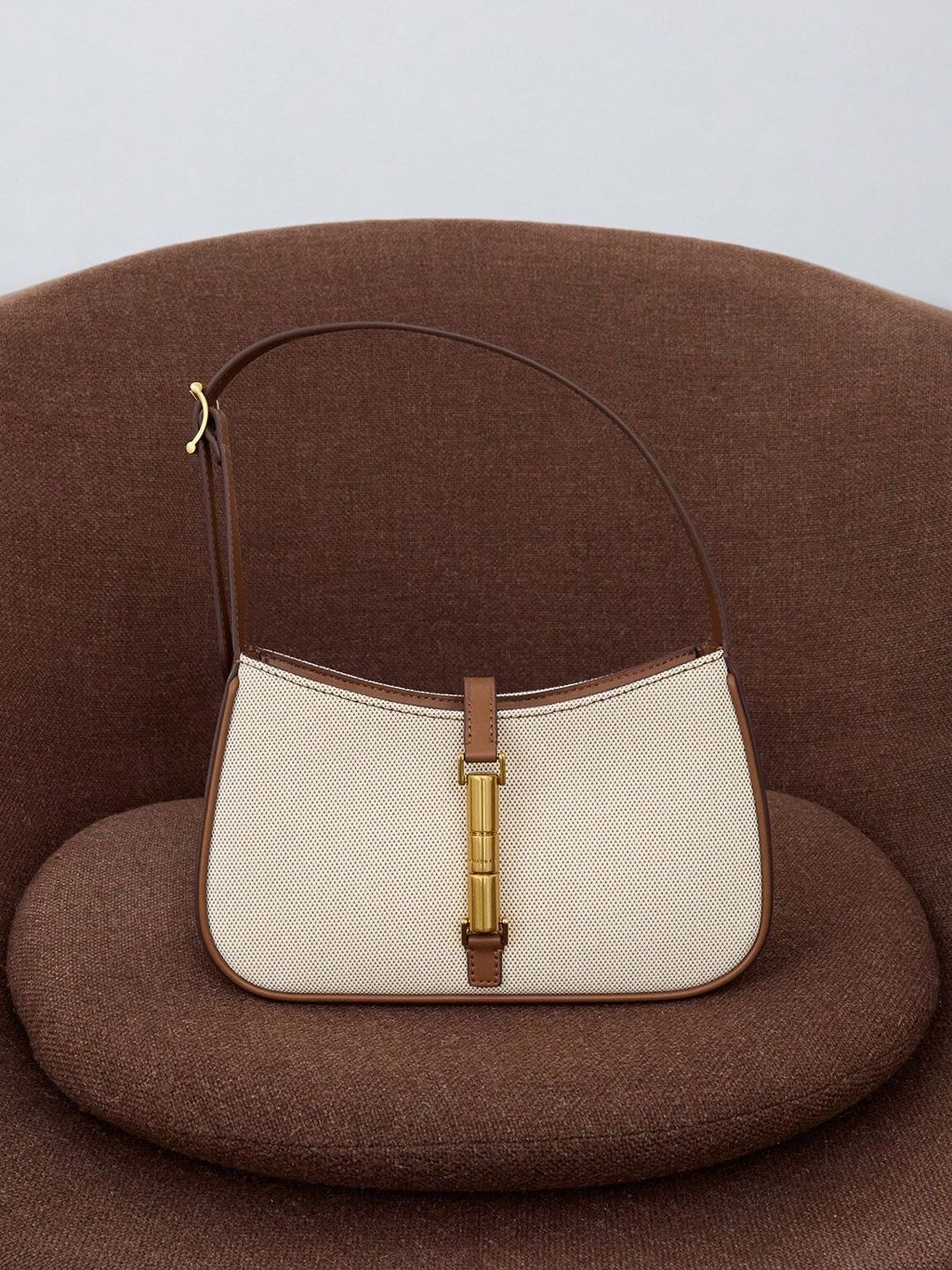 Cesia Canvas Metallic Accent Shoulder Bag
