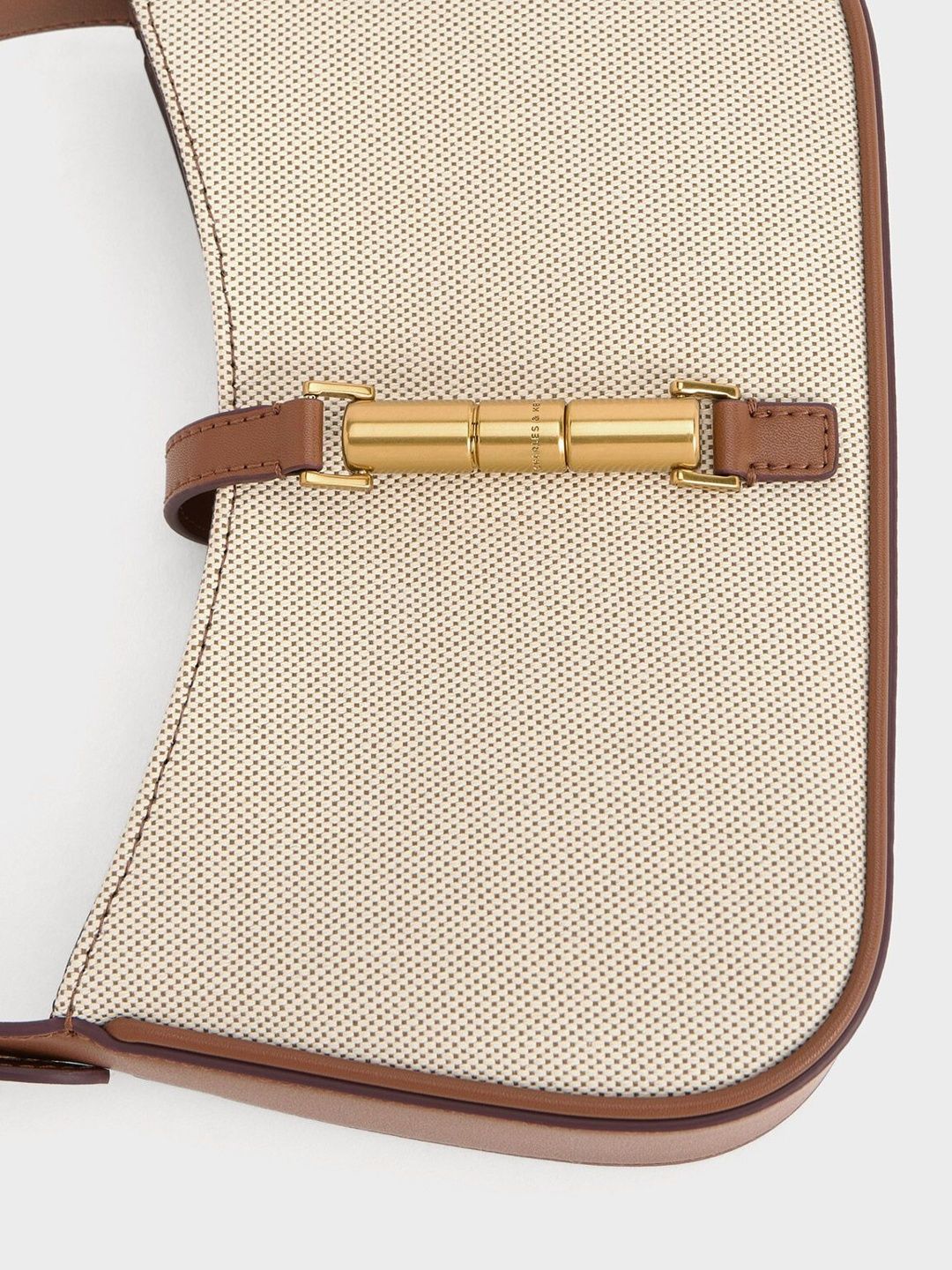 Cesia Canvas Metallic Accent Shoulder Bag