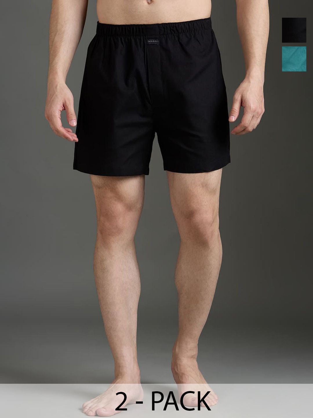 Mast & Harbour Men Pack Of 2 Pure Cotton Mid-Rise Boxer