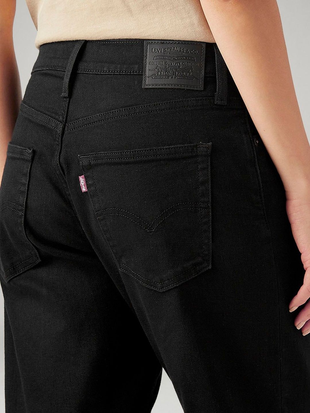 94 Black Baggy Fit Mid Rise Jeans