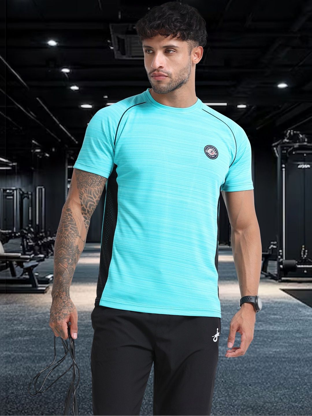 STELLERS Men Regular Fit Raglan Sleeve Active Wear Tshirt