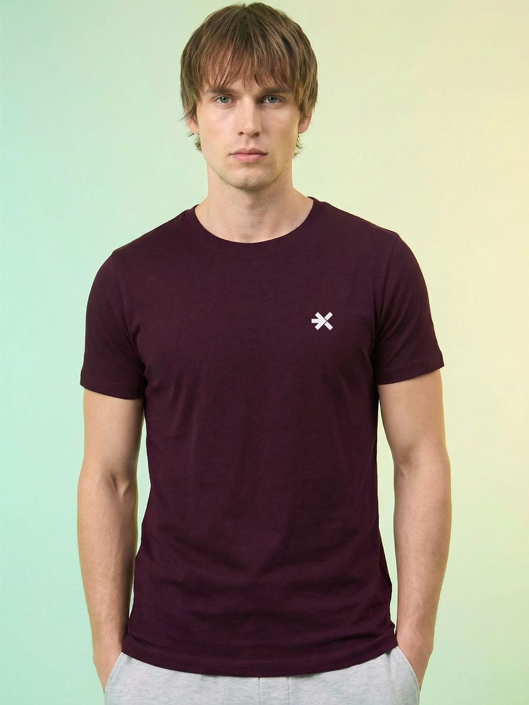 HRX by Hrithik Roshan Men Brand Logo Pure Cotton Blend T-shirt