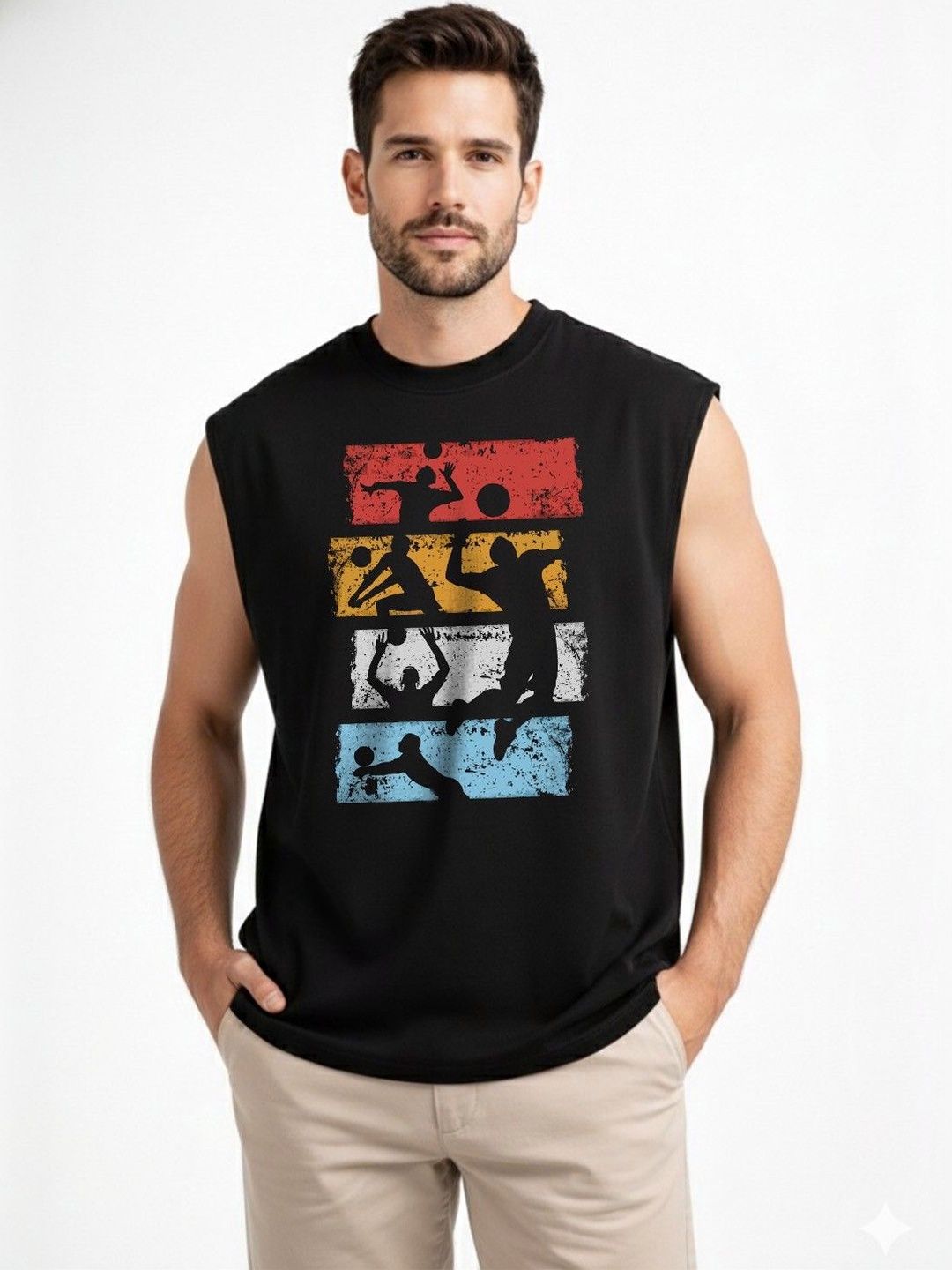 Organic Chics Printed Cotton Gym Vest