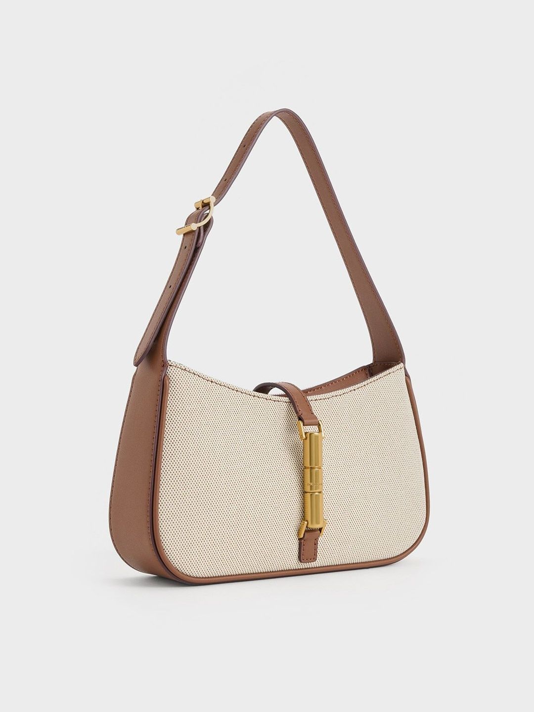 Cesia Canvas Metallic Accent Shoulder Bag