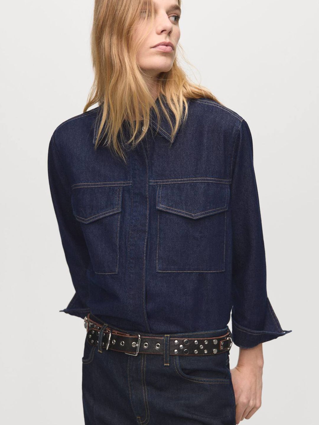 Pure Cotton Denim Casual Shirt