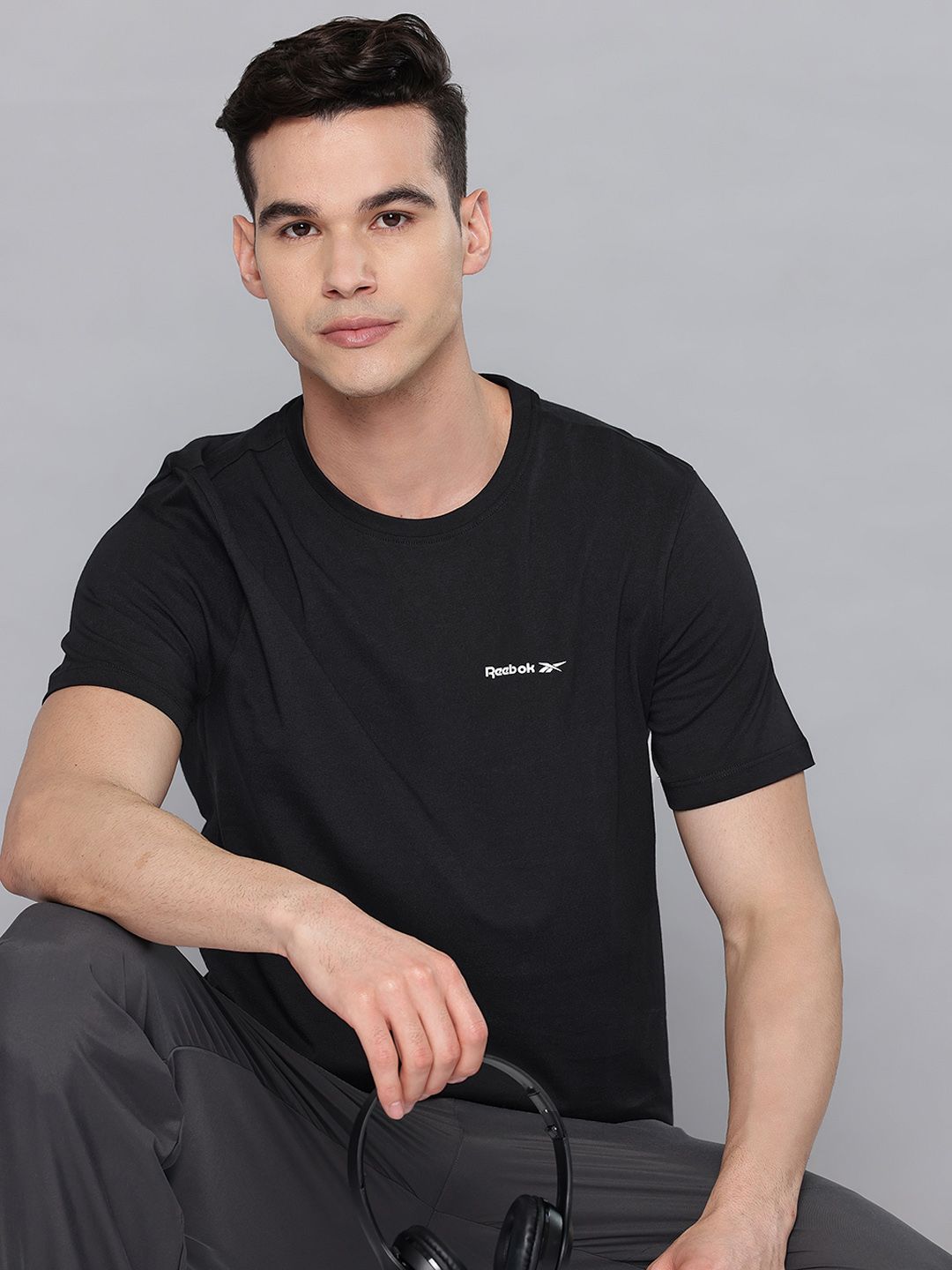 Reebok Brand Logo Printed Pure Cotton Athleisure T-shirt