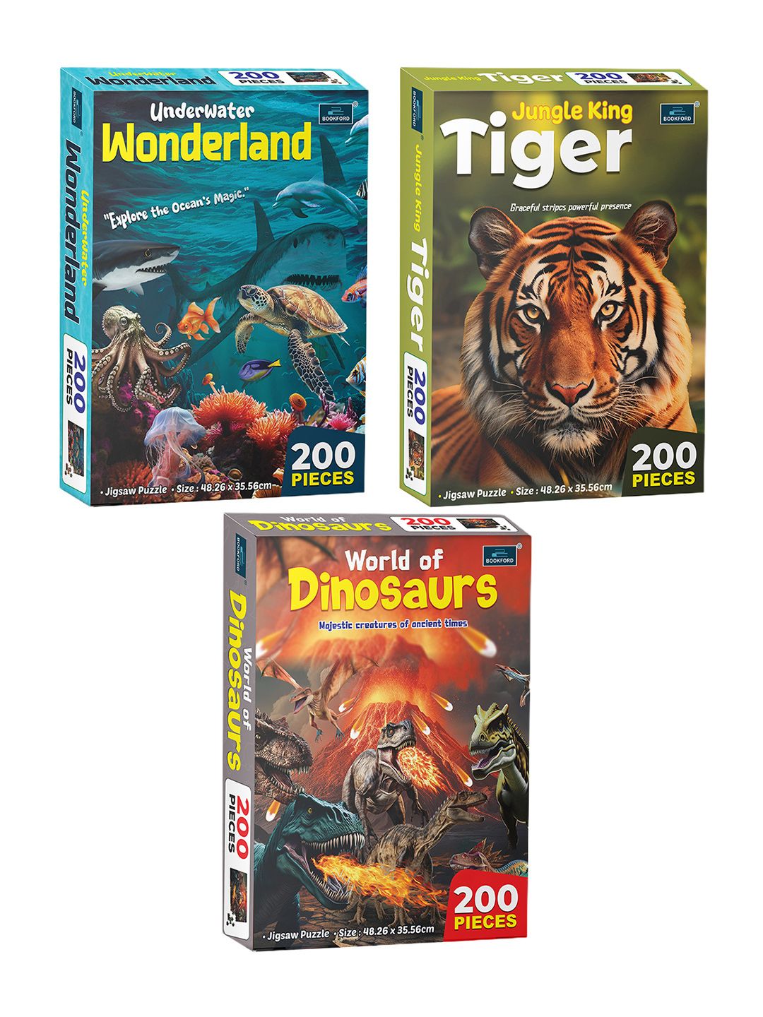 Bookford Set of 3 Puzzles Activity Toys and Games