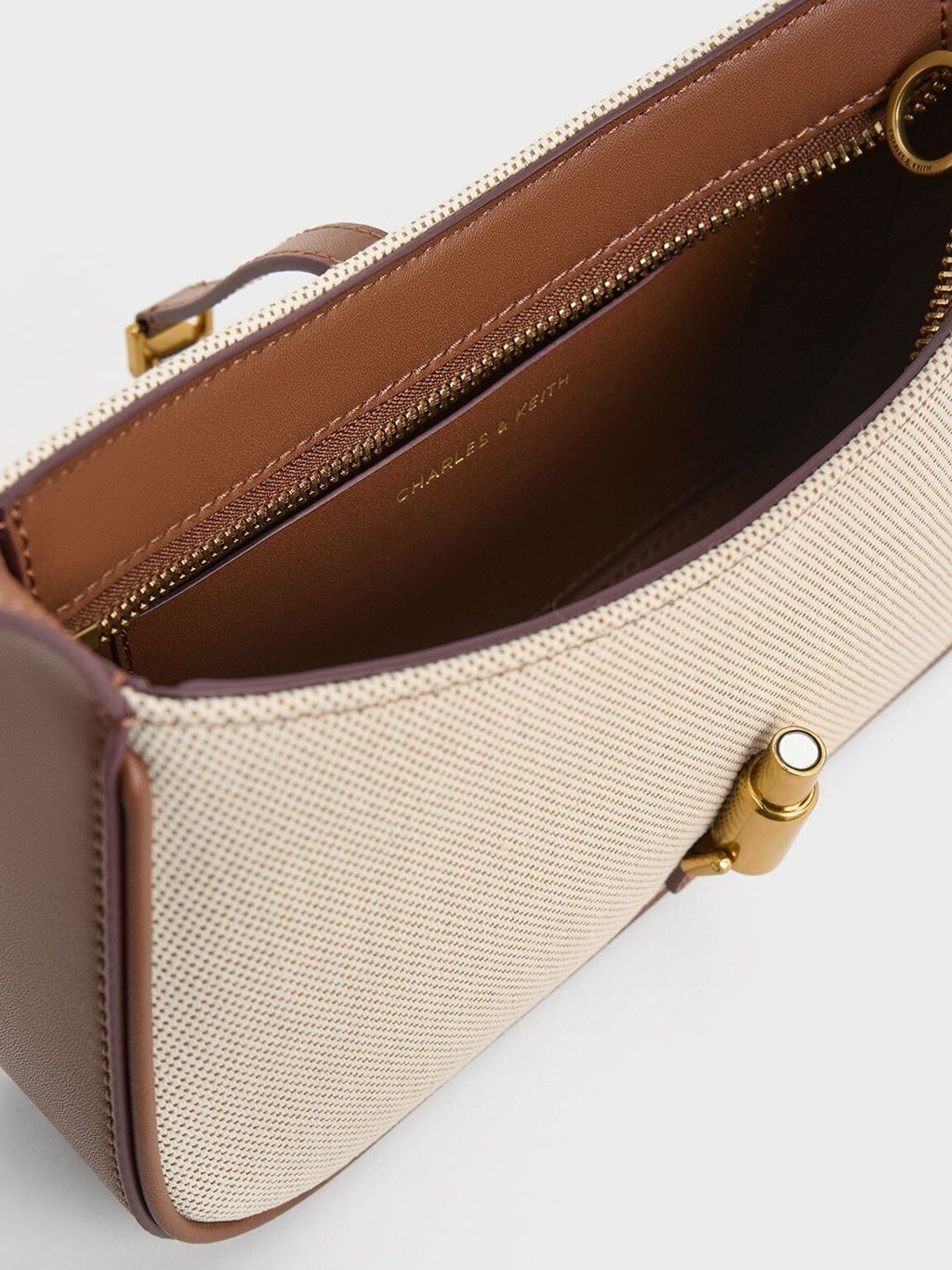 Cesia Canvas Metallic Accent Shoulder Bag