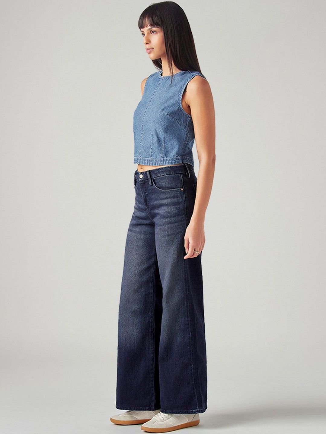 318 Dark-Blue Bootcut Fit Mid Rise Redloop Jeans